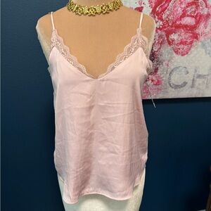 Melrose and Market Pink Lace Trim Cami Top M 2 for $20